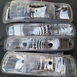99-02 Silverado 00-06 Suburban Tahoe Headlights Luces Faros Calaveras Micas Faroles Headlamps Chevy