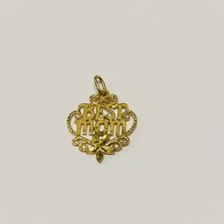 Vintage Oroamerica 14K Yellow Gold Best Mom Charm/Pendant