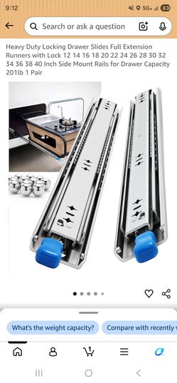 Brand New 2pc Heavy Duty Drawer Slides 250lbs w/lock 32"