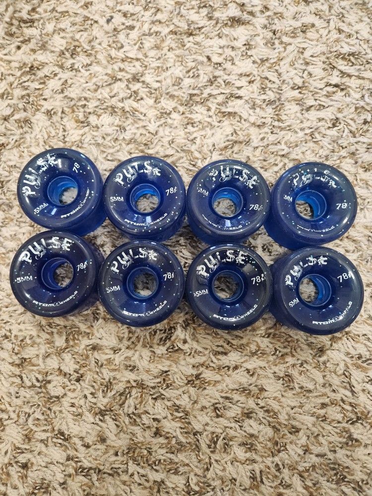 Outdoor Quad Roller Wheels 78A Atom Pulse 65x37 Glitter Blue 1 Pack - 4...