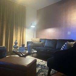 Modern Blue Sofa – Excellent Condition