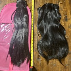 Black And Dark Brown Clip In Extensions New