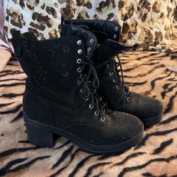 Black Sparkling Booties 
