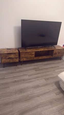 Tv stand with side table