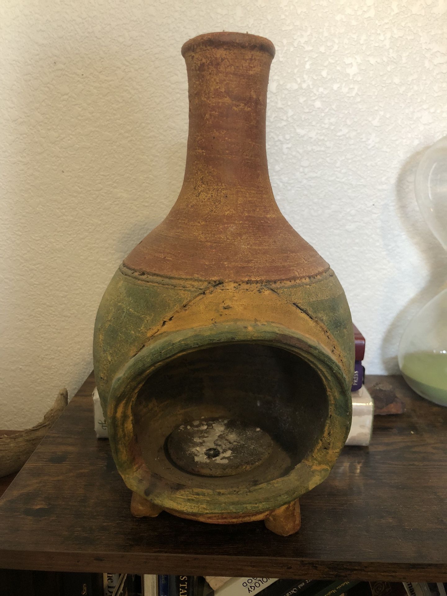 Old Clay Vase/candle Holder