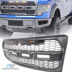 Fits 09-14 Ford F-150 Front Bumper Upper Grille Matte Black