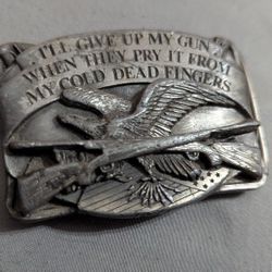 1983 Vintage Belt Buckle Military 2nd Amendment  Like New Make Offer 