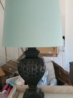 Vintage Lamp With Blue Shade