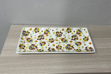 Disney Mickey Minnie Mouse Fall Ceramic Serving Platter Tray Thanksgiving 13.5"
