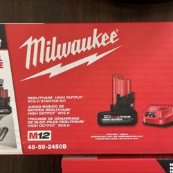 Milwaukee M12 5.0xc High Output And Charger Battery New MUST SELL