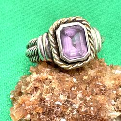 Sterling Amethyst Ring Sz 8