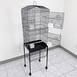 (Brand New) $60 Bird Cage 60” Tall Standing Parrot Parakeet with Rolling Stand 18x14x60 Inches