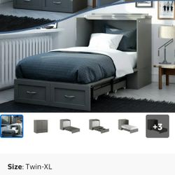 White Murphy Bed With Storage