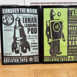 Quelstar Toys Robot Tin Toy Posters Framed 
