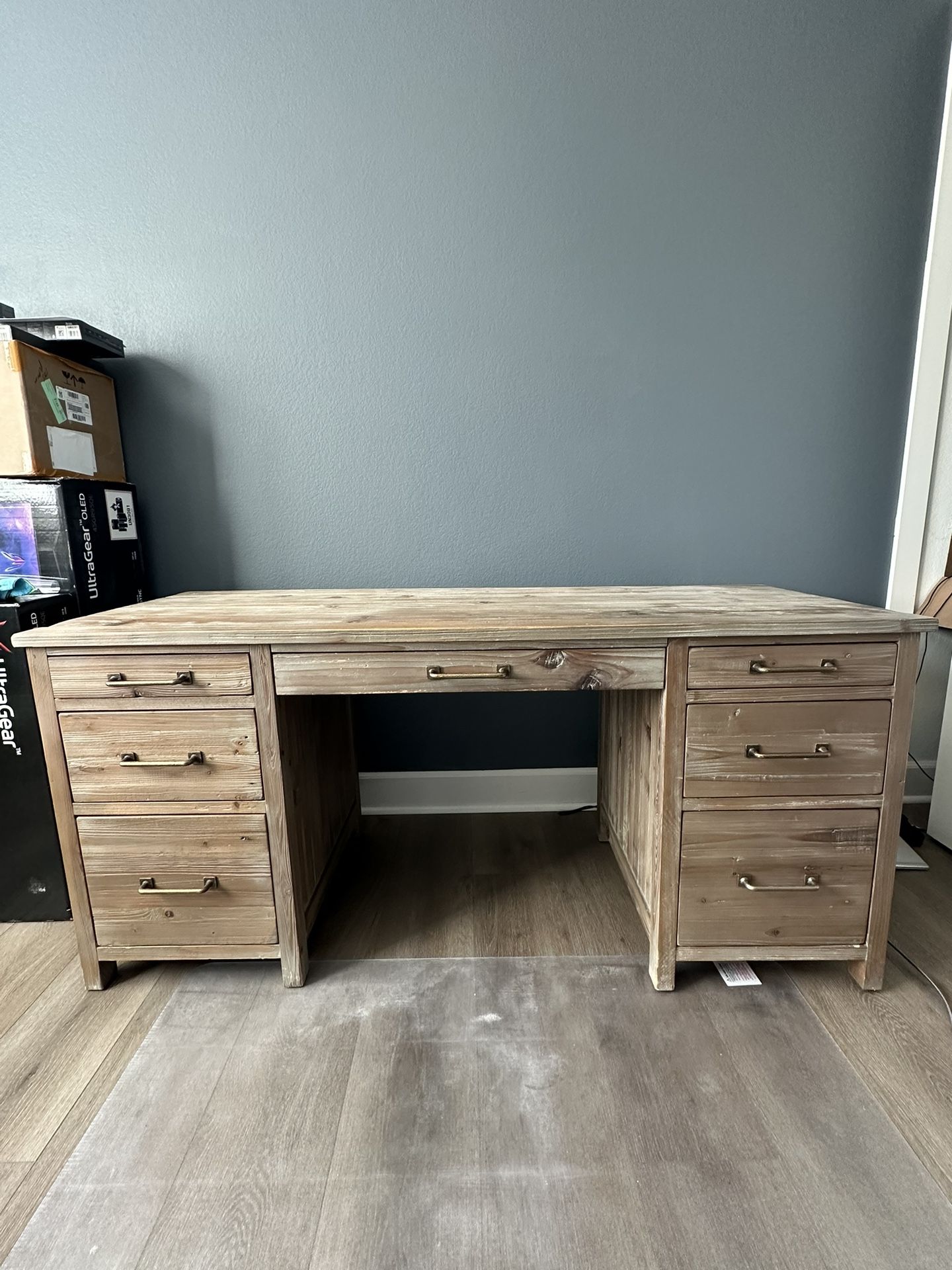 Pottery Barn Parker Reclaimed Wood Executive Desk