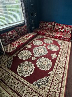 Majlis, floor cushions and carpet
