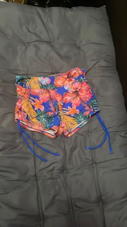 Tropical Floral Bikini Bottom with Side Ties