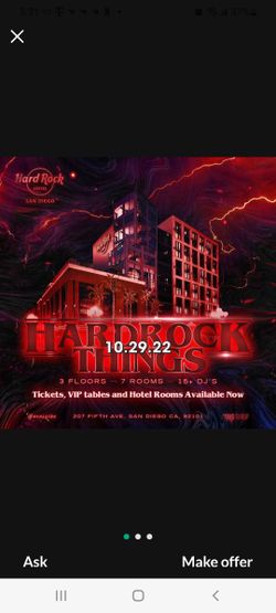 GA Ticket To Hardrock Halloween Party