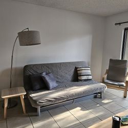 Ikea Futon With Storage. Gray Color