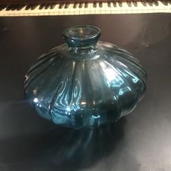 Turquoise Blue Glass Vase