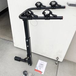 BRAND NEW $55 Tilt Folding 2-Bike Hitch Mount Rack Bicycle Carrier for 2” Hitch w/ Straps 70 lbs Max 