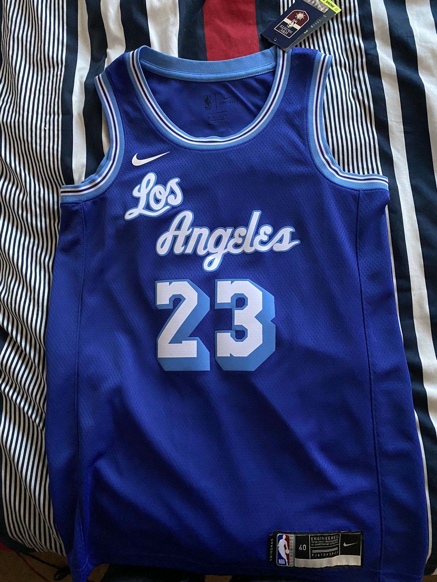 Maillot Lebron James Maillot Los Angeles Lakers Bleu Maglia Nike