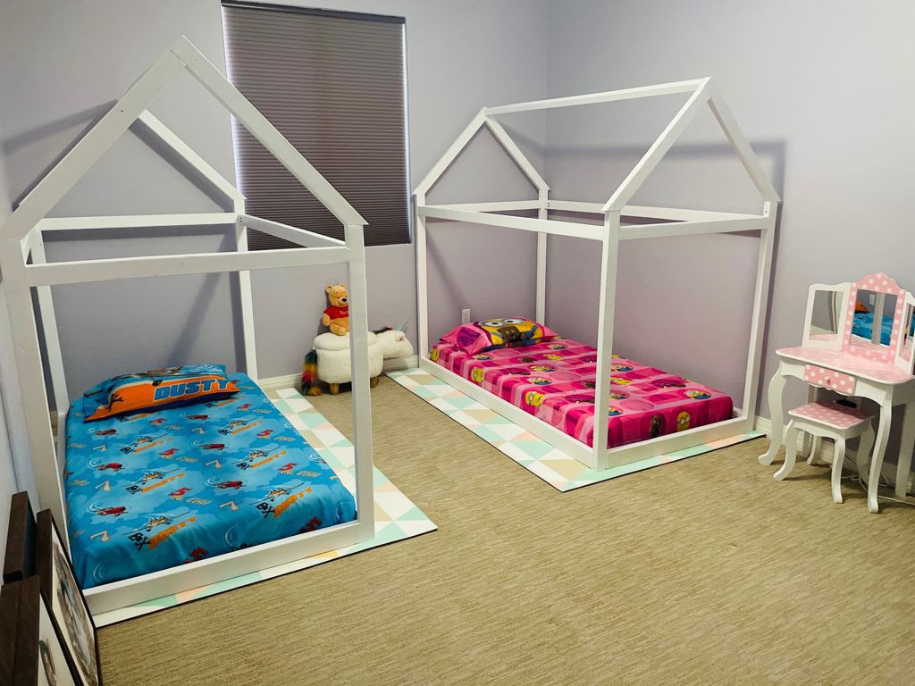 Two Kids Beds with Twin Size Mattresses