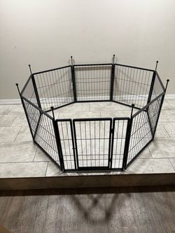 8-Panel Heavy Duty Metal Pet Playpen with Gate