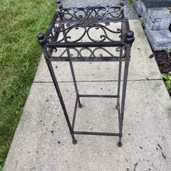 Metal Wrought Iron Plant Stand  10” square and 24” high