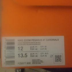 Nike Zoom Pegasus 41 Cardinals Size 12