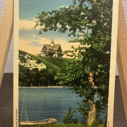 Vintage 1937 Prince of Wales Hotel Postcard Waterton Lakes Canada Linen 7A-H495
