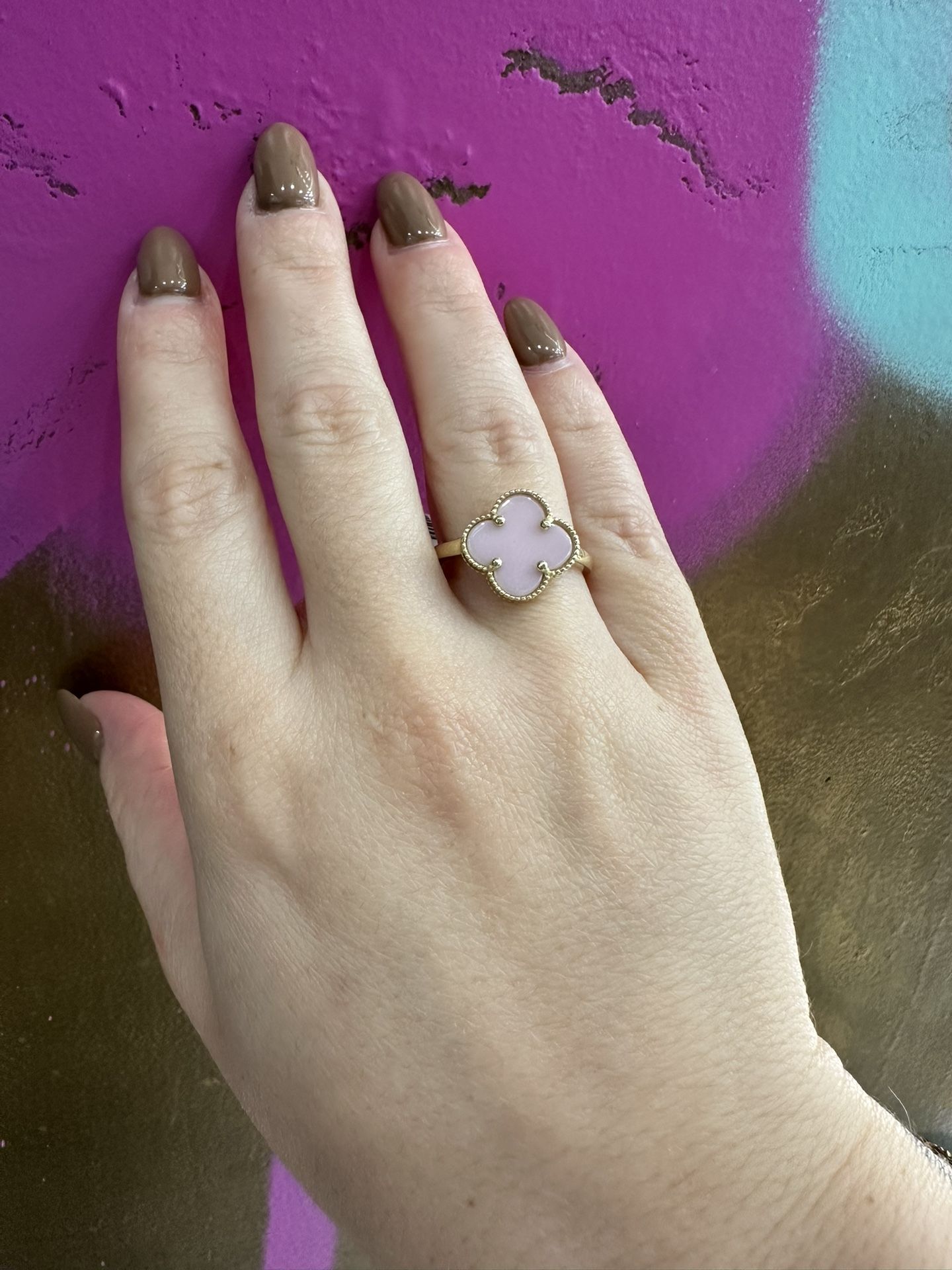 10k PINK FLOWER RING 