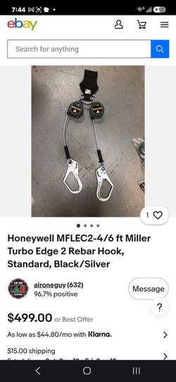 Honeywell Miller Turbo Edge 2 Twin-Leg SRL Rebar Hook