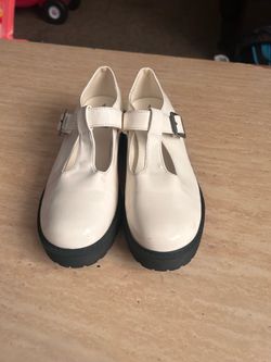 Wonder Nation White Mary Jane Platform Shoes Girls Size 4 - T-Strap