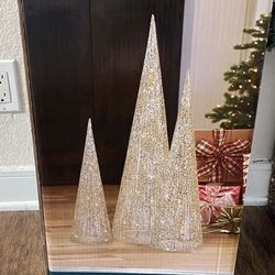 Christmas Decorations Cones With LED Lights