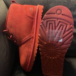 New UGG NEUMEL SAMBA RED Suede Low Boots 