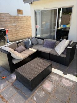 Patio set and fire pit