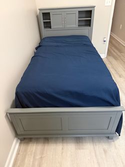 COMPLETE Twin Bed Set: Bookcase Frame + Mattress + Box Spring