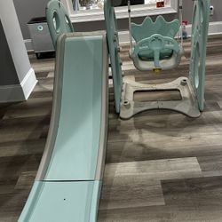 Kids Climber Indoor Playset with Swing and Extra Long Slipping Slope Slide