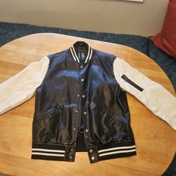 Fried Denim - Faux Leather Bomber Style Jacket 