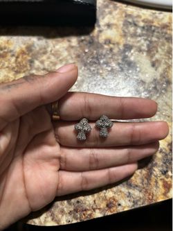 Iced Out Moissanite Earrings Pass Diamond Tester 925 Silver Cross Diamond