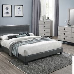 New Gray Queen Bed Only 