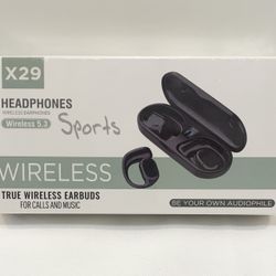 New X29 Wireless Sports Earphones Headphones Earbuds Soft Microphone 
