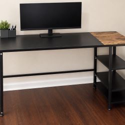 Office Desk 55” with Storage Shelves