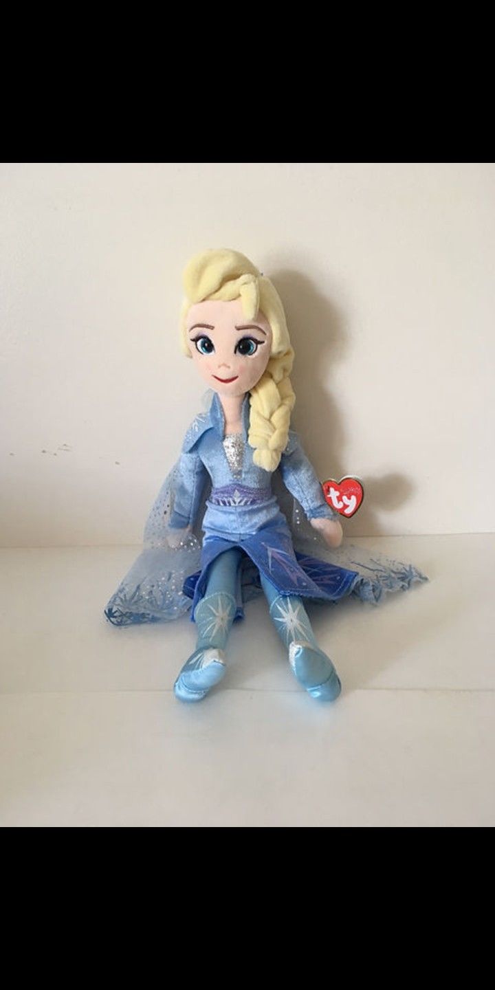 TY Beanie Baby Disney Frozen 2 Movie ELSA Sparkle PLUSH DOLL 16" New with Tags