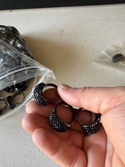 Black Rhinestone Ring Craft Lot, Craft, jewelry, DIY, Lote anillo pedrería negra manualidades, joyería, DIY