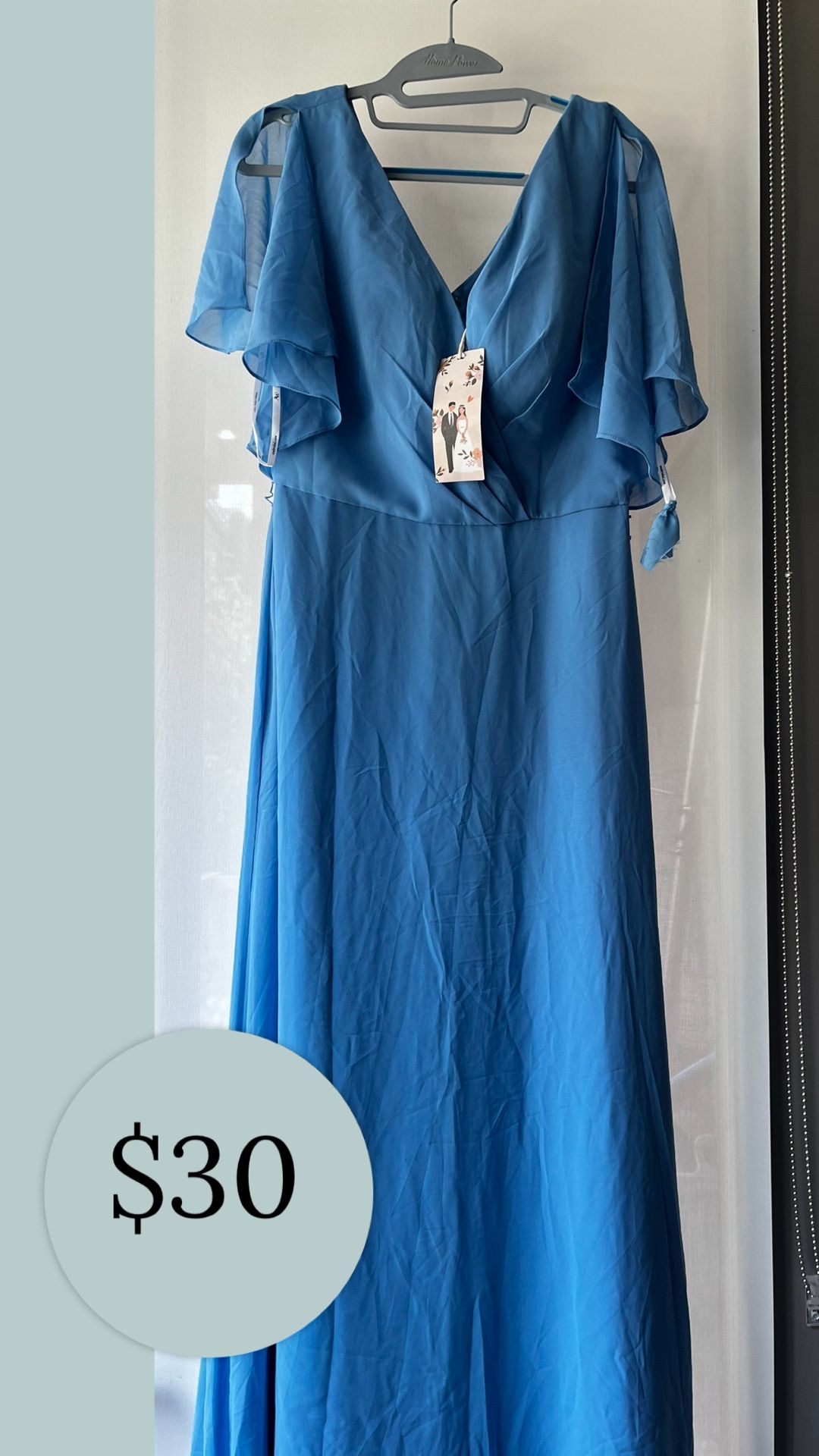 Bridesmaid Dress Faux Wrap V-neck