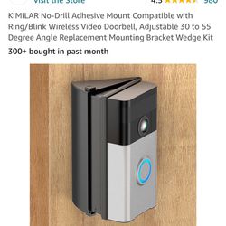 KIMILAR No-Drill Adhesive Mount Compatible with Ring/Blink Wireless Video Doorbell