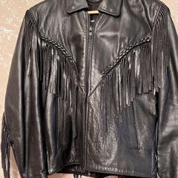 Route 66 Highway Wear Harley Davidson Women’s Motorcycle Coat Size 12 With Fringe