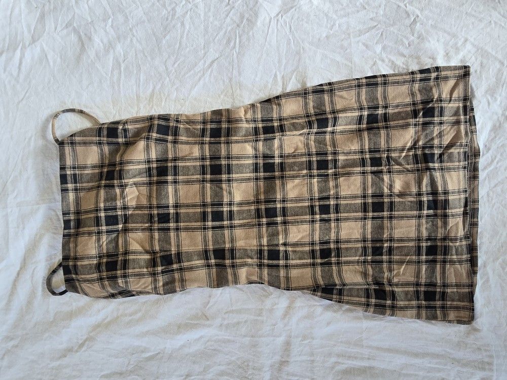 Plaid Dress For Fall Size Large Backless With Lacing
